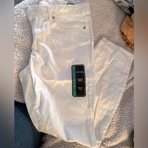 Arctic white low rise skinny fit pants